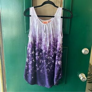 EVRI Lavender and Violet Floral Tank Top